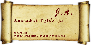 Janecskai Aglája névjegykártya